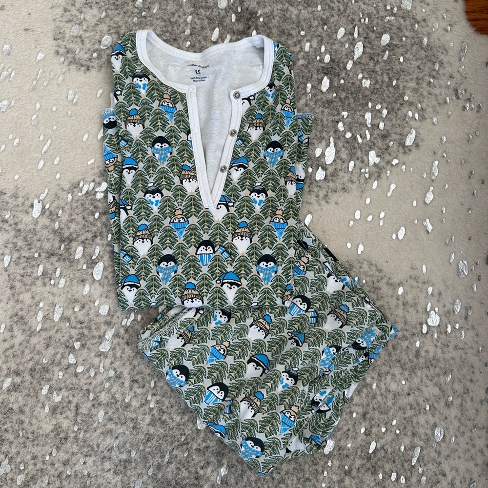 Roller Rabbit Roberta Long Pajamas Penguin Pattern XS Worn Once